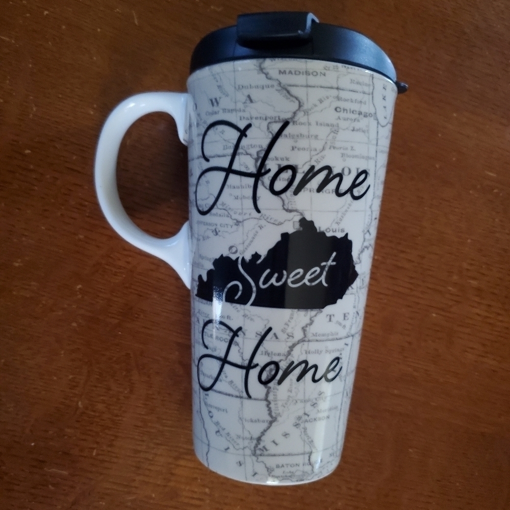 Cypress Home Large Coffee Mug W/Lid. Home Sweet Home (Kentucky)